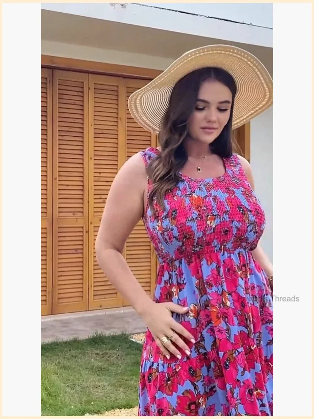 Plus Size Sleeveless Tank Dress Smocked Casual Loose Sundress Flowy Beach Midi